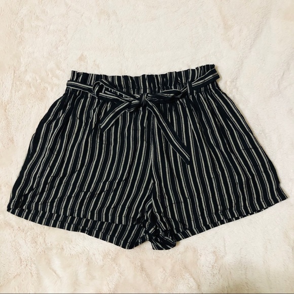 Hollister Pants - Hollister striped ultra high rise belted shorts